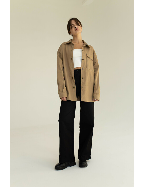 Жіноча сорочка оверсайз екрю