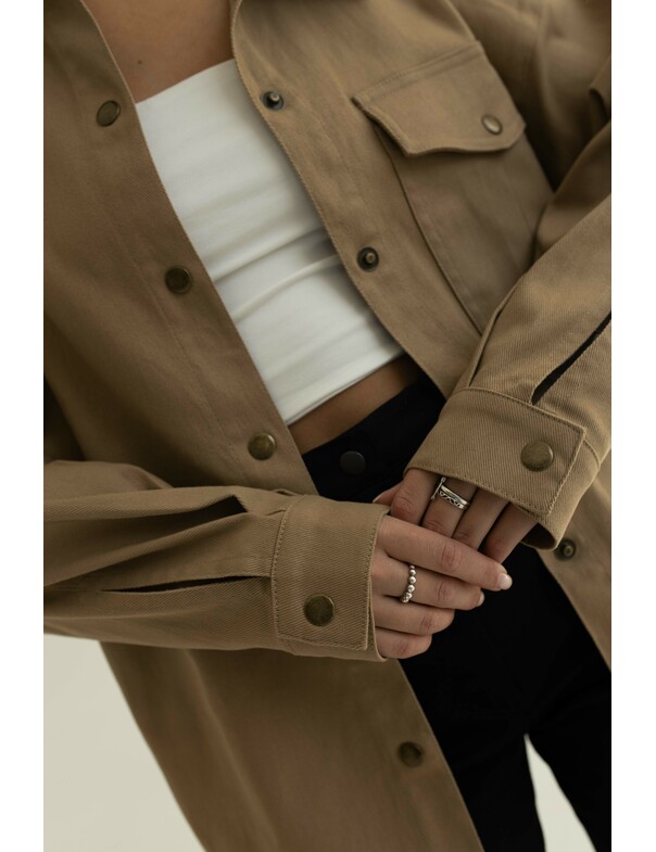 Жіноча сорочка оверсайз екрю