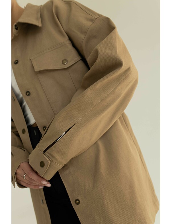 Женская рубашка оверсайз экрю