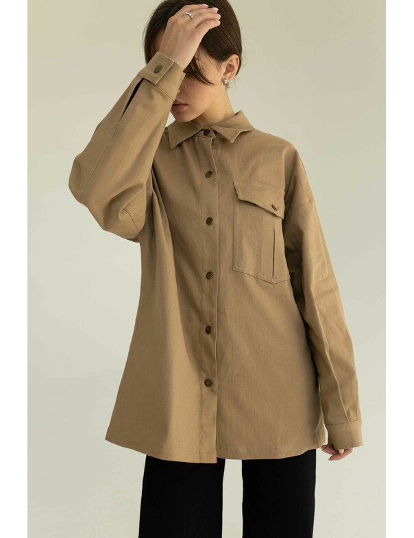 Жіноча сорочка оверсайз екрю