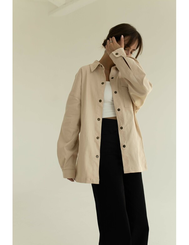 Жіноча сорочка оверсайз екрю