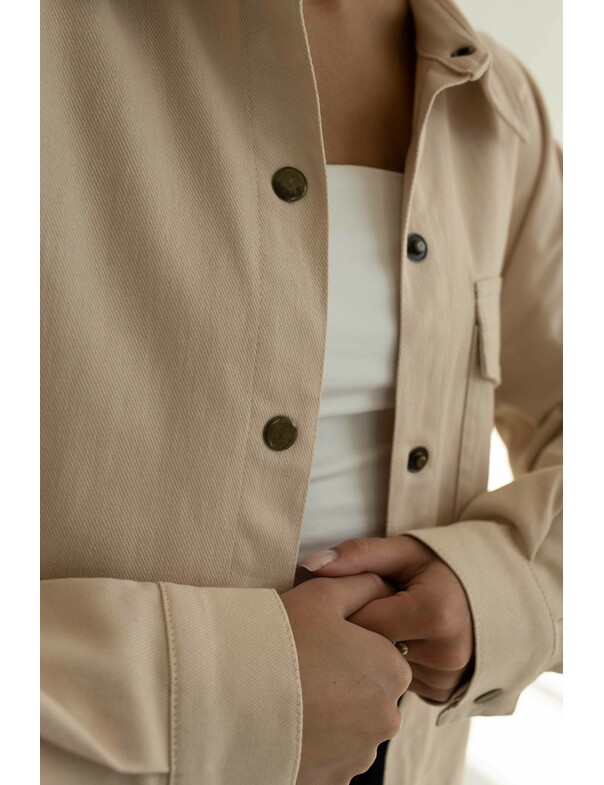 Женская рубашка оверсайз экрю