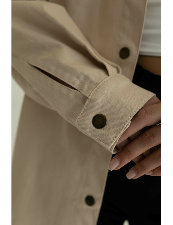 Женская рубашка оверсайз экрю