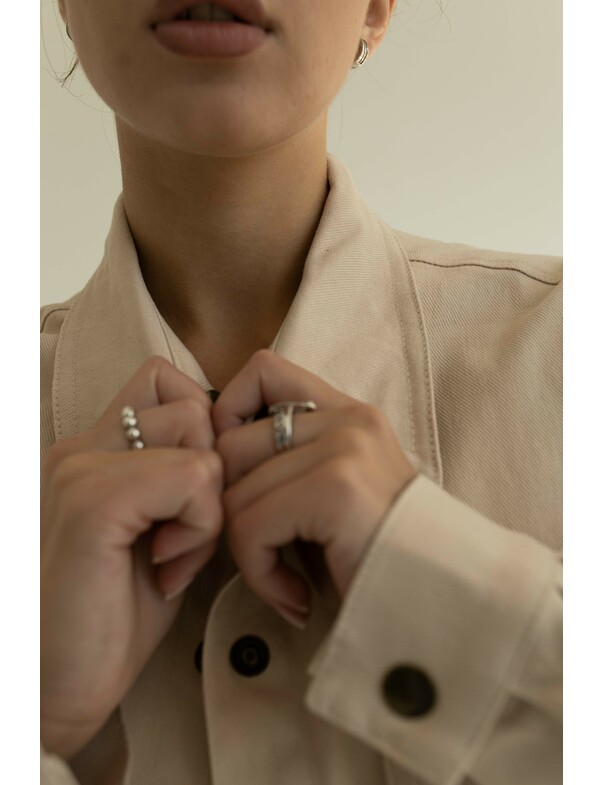 Женская рубашка оверсайз экрю