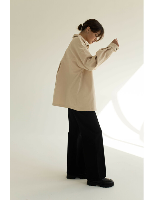 Жіноча сорочка оверсайз екрю