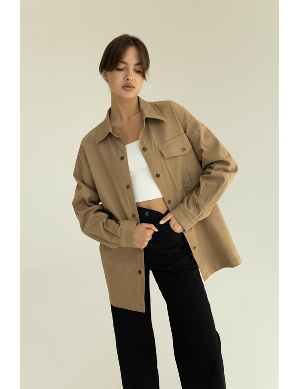 Жіноча сорочка оверсайз екрю