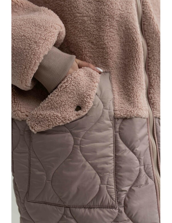 Женское комбинированое пальто