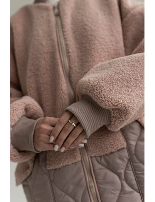 Женское комбинированое пальто