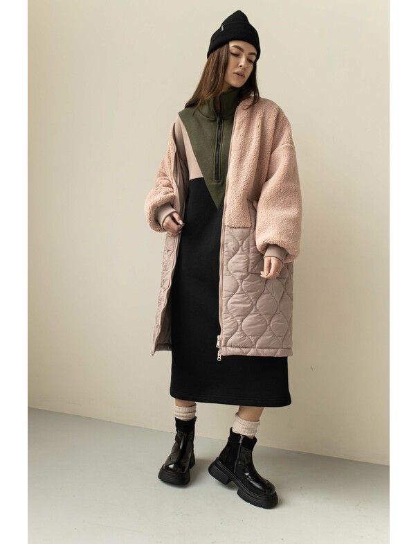 Жіноче комбіноване пальто