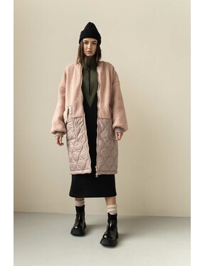 Женское комбинированое пальто