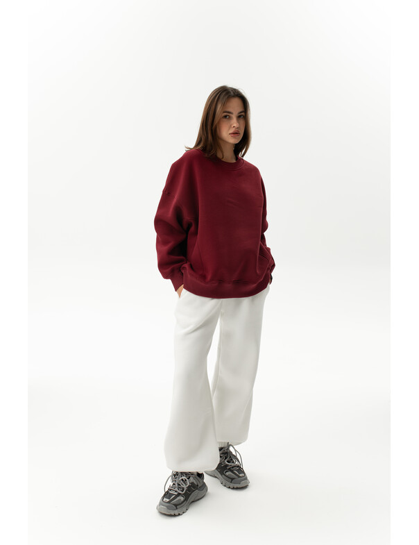 Світшот преміум оверсайз на флісі колір темно-капучиновий 0