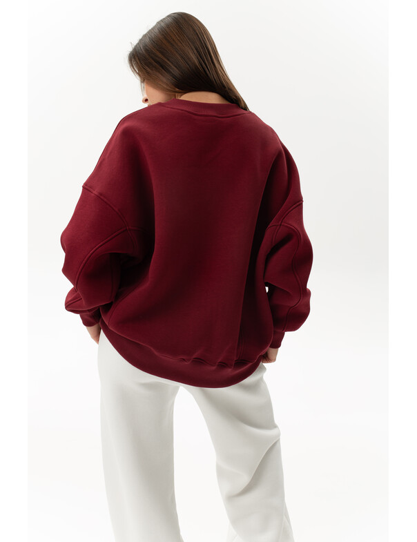 Світшот преміум оверсайз на флісі колір темно-капучиновий 0