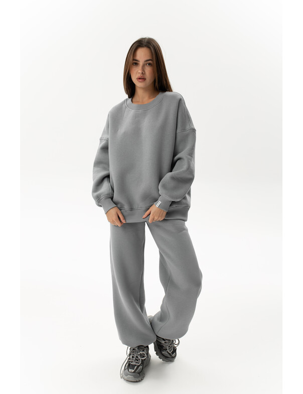 Світшот преміум оверсайз на флісі колір темно-капучиновий 0