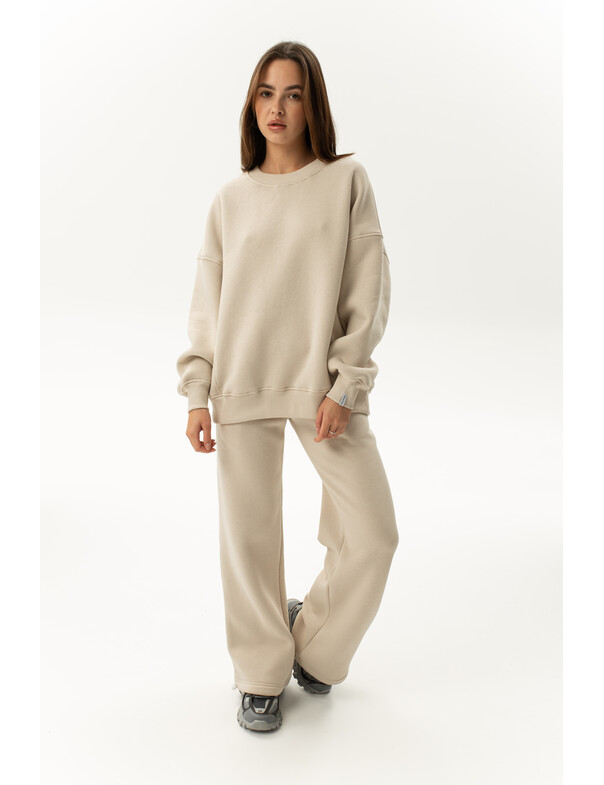 Свитшот премиум оверсайз на флисе цвет тёмно-капучиновый 7