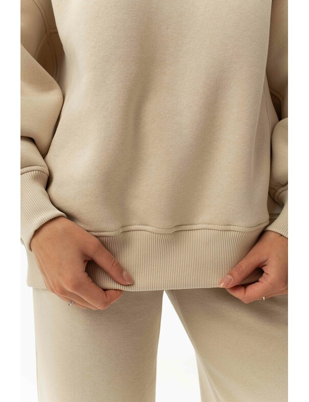 Світшот преміум оверсайз на флісі колір темно-капучиновий 0