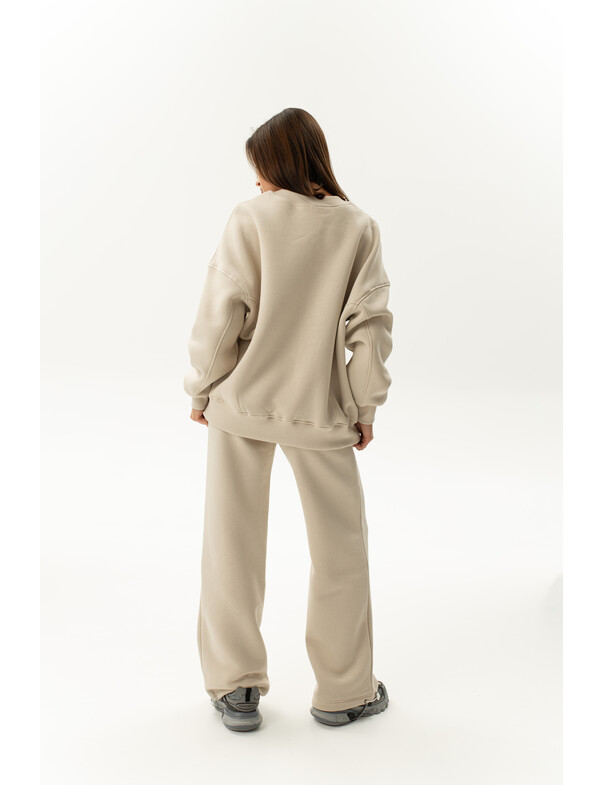 Світшот преміум оверсайз на флісі колір темно-капучиновий 0