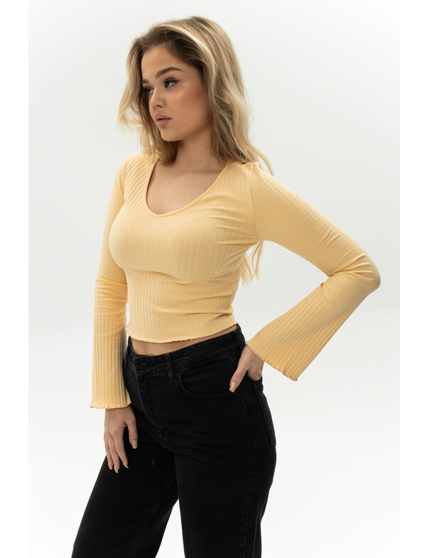 Женский лонгслив мустанг в рубчик