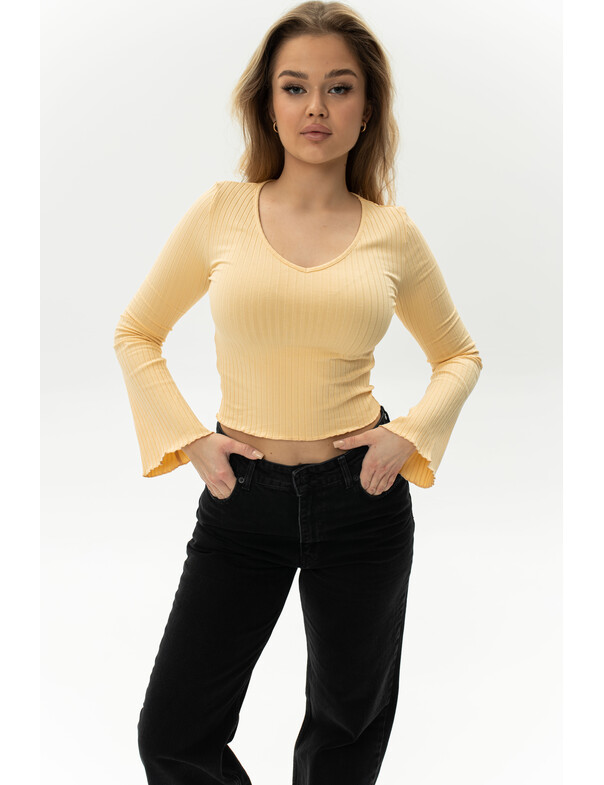 Женский лонгслив мустанг в рубчик