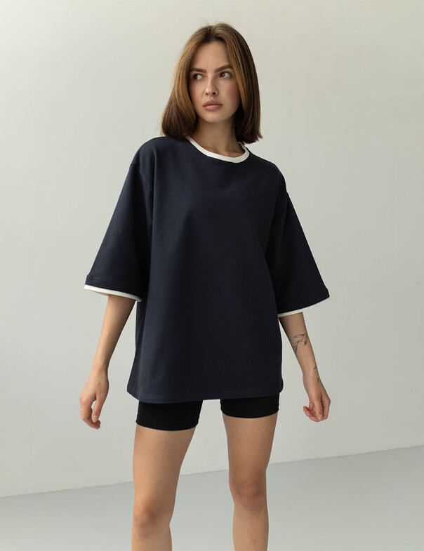 Унисекс футболка оверсайз из двунитки