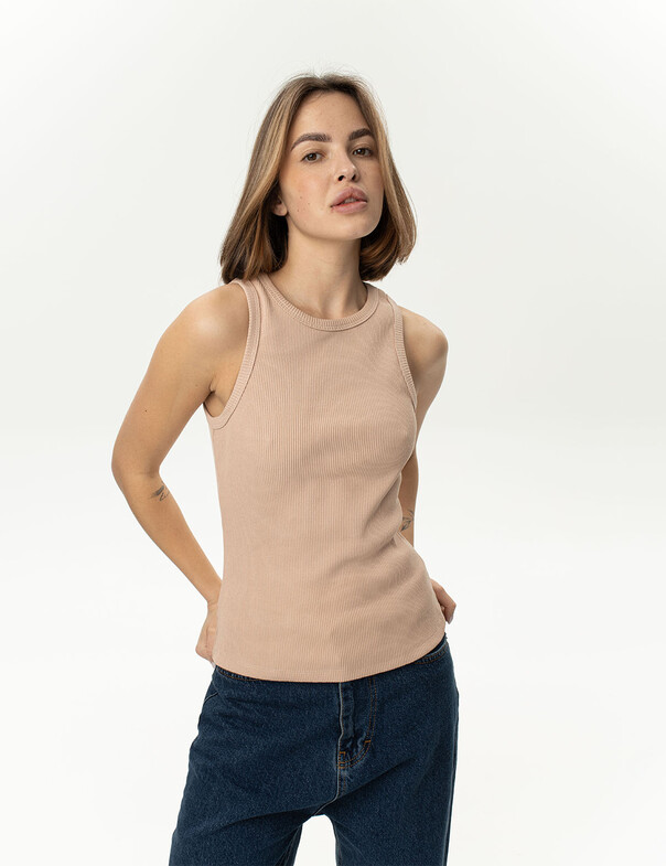 Женская майка классическая из плотного рубчика Женская майка классическая из плотного рубчика