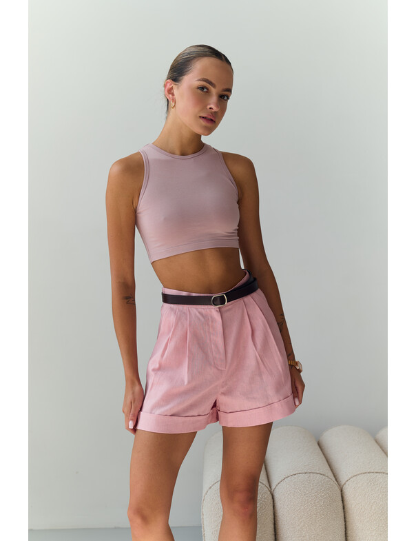 Женские шорты короткие классические из льна