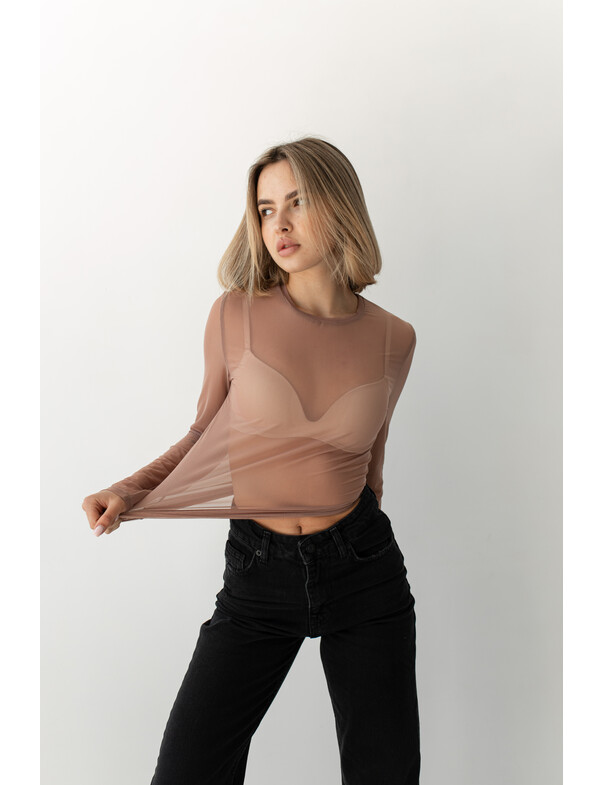 Жіночий лонгслів в сіточку