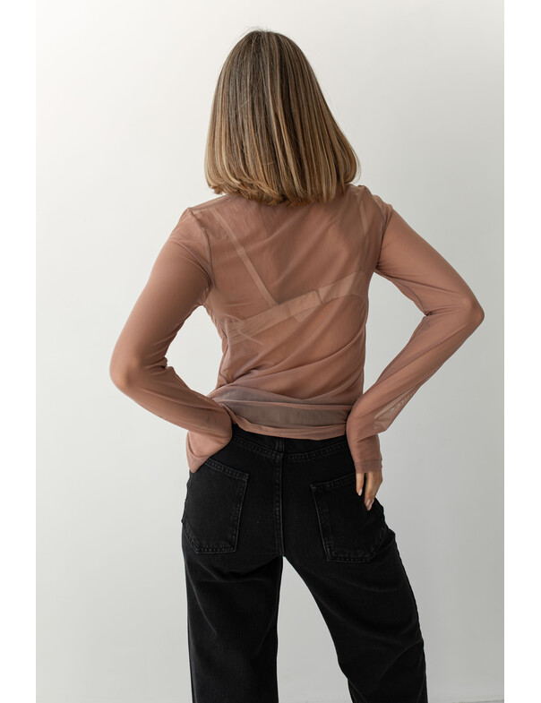 Жіночий лонгслів в сіточку