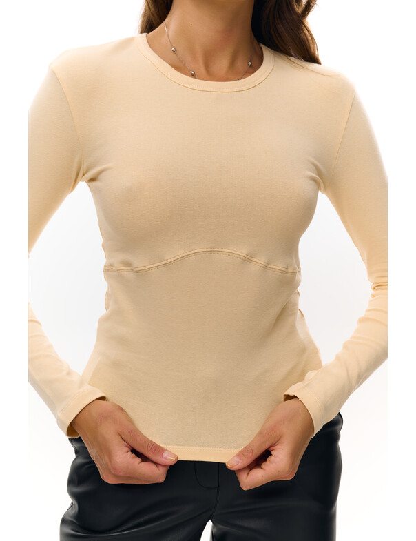 Женский лонгслив с декоративным швом