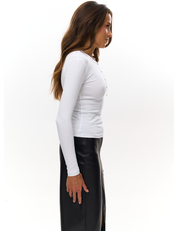 Женский лонгслив с декоративным швом