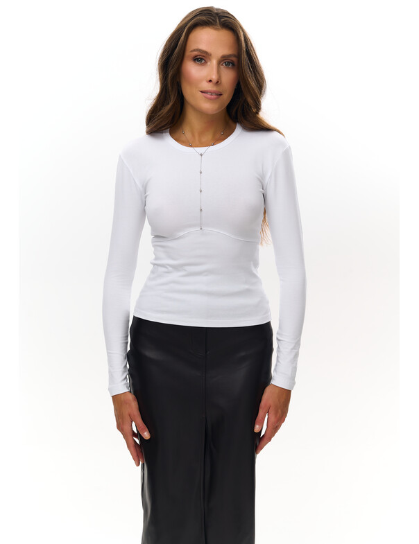 Жіночий лонгслів з декоративним швом