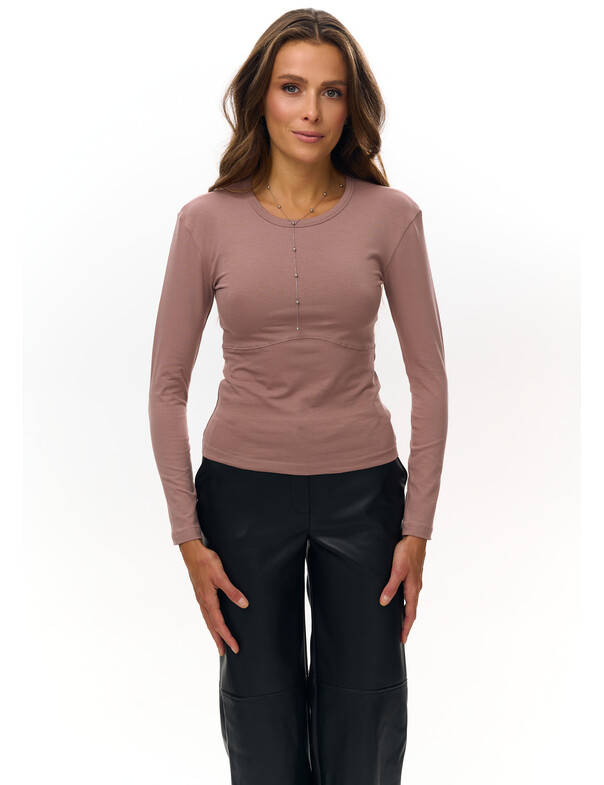 Жіночий лонгслів з декоративним швом