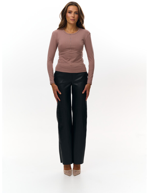 Женский лонгслив с декоративным швом