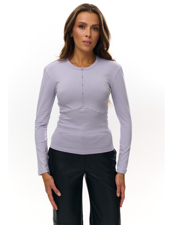 Женский лонгслив с декоративным швом