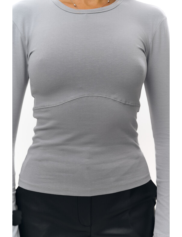 Жіночий лонгслів з декоративним швом