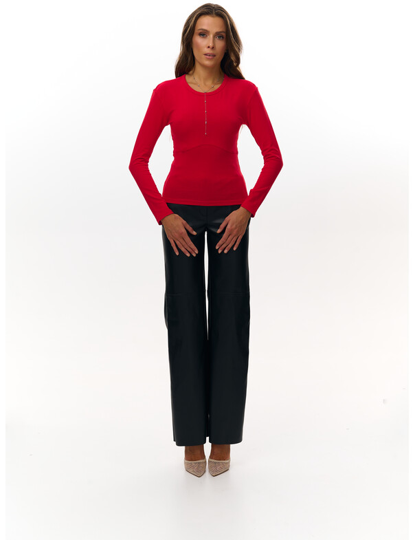 Жіночий лонгслів з декоративним швом