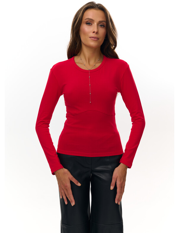 Жіночий лонгслів з декоративним швом