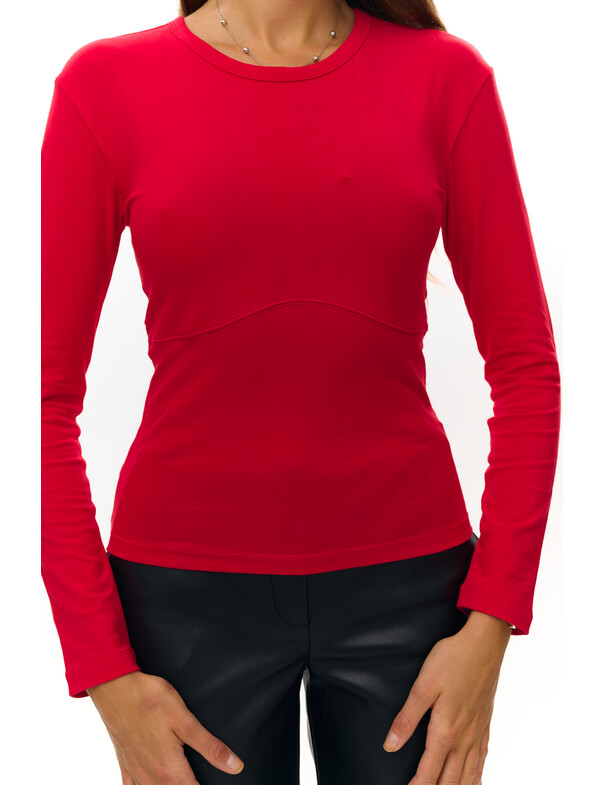 Жіночий лонгслів з декоративним швом