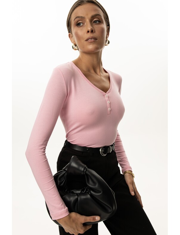 Женский лонгслив с пуговицами Женский лонгслив с пуговицами