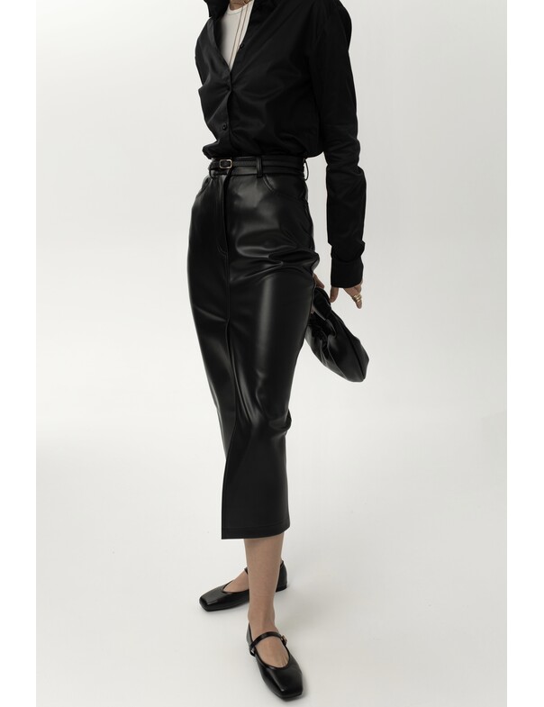 Женская юбка из экокожи