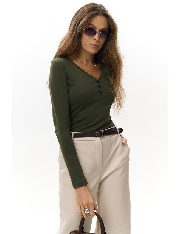 Жіночий лонгслів з гудзиками Жіночий лонгслів з гудзиками