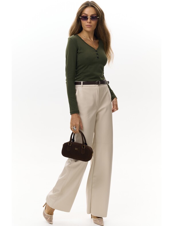 Женский лонгслив с пуговицами Женский лонгслив с пуговицами