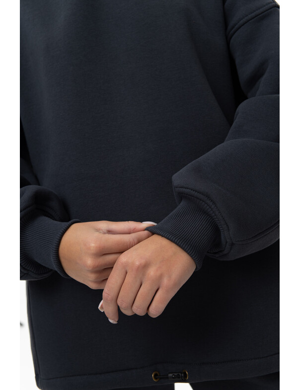 Унисекс оверсайз худи с рельефами на стяжках на флисе