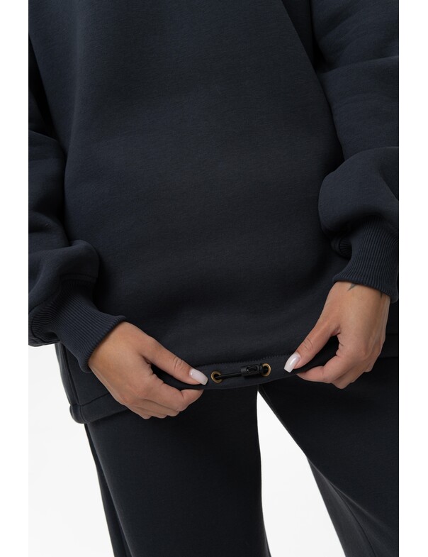 Унисекс оверсайз худи с рельефами на стяжках на флисе