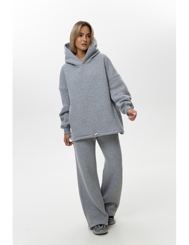 Унисекс оверсайз худи с рельефами на стяжках на флисе