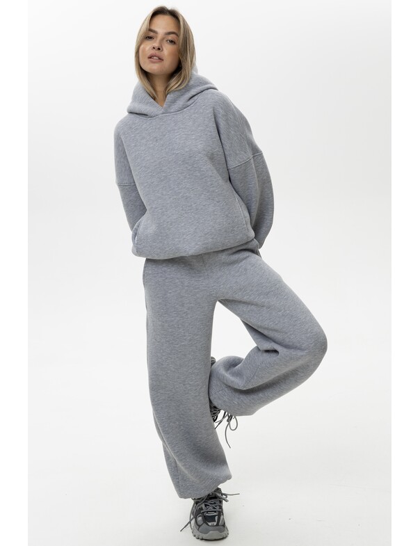 Унисекс оверсайз худи с рельефами на стяжках на флисе