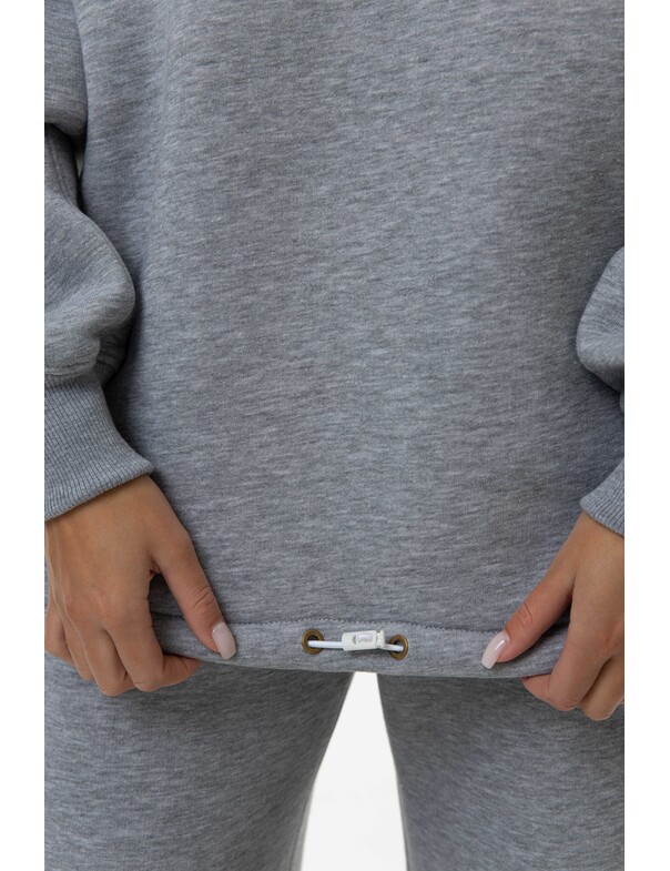 Унисекс оверсайз худи с рельефами на стяжках на флисе