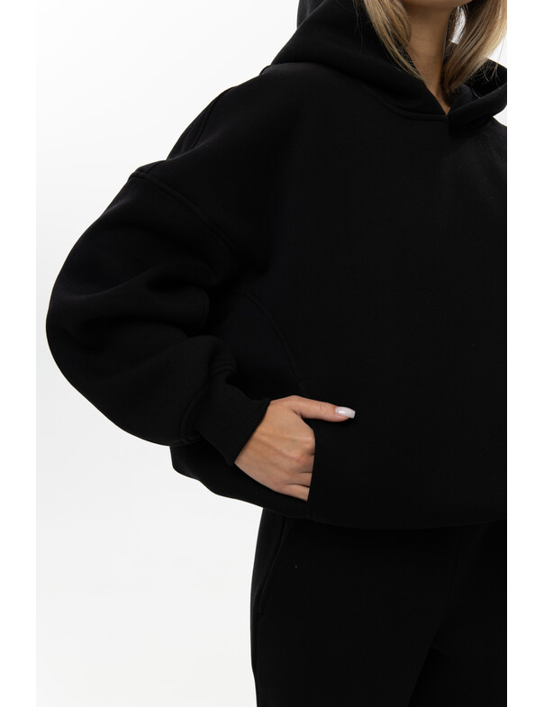 Унисекс оверсайз худи с рельефами на стяжках на флисе