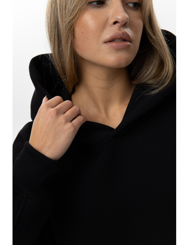 Унисекс оверсайз худи с рельефами на стяжках на флисе