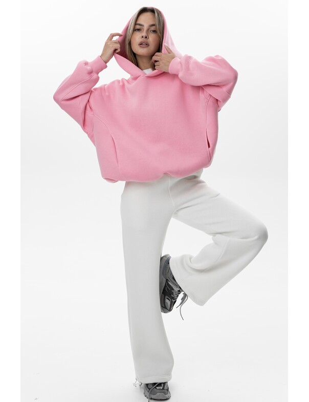 Унисекс оверсайз худи с рельефами на стяжках на флисе