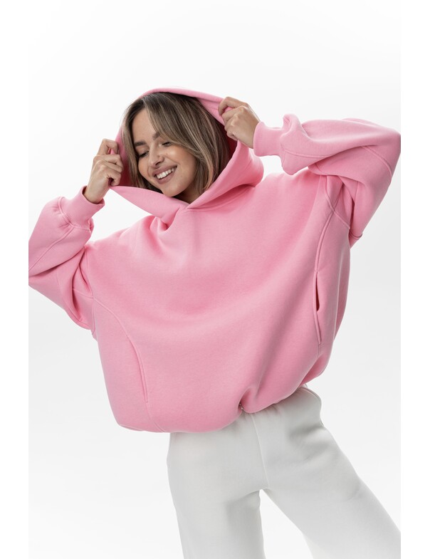 Унисекс оверсайз худи с рельефами на стяжках на флисе